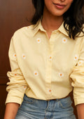 Chemise jaune à pâquerettes