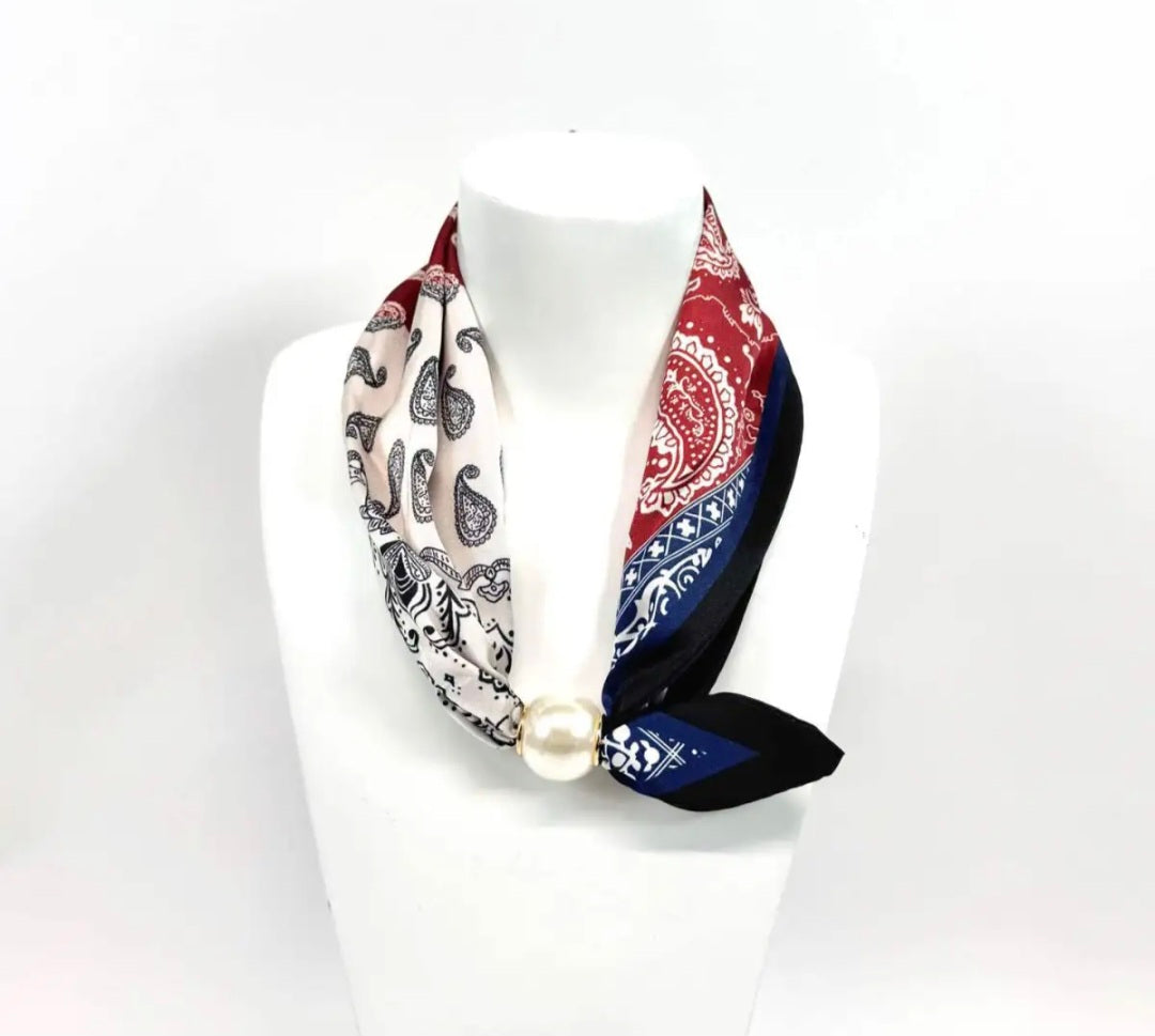 Foulard carré bijoux perle