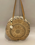 Sac taupe rond paille